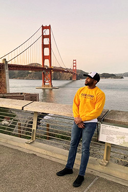Donald Pollitt at the Golden Gate Bridge.