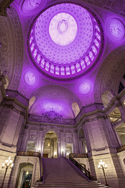 San Francisco City Hall dome with LED lighting