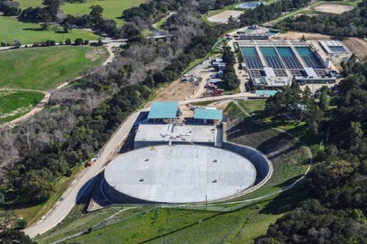 Vista aérea de la planta de tratamiento de agua del valle de Sunol