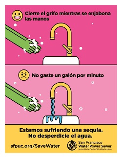 turn off water when washing hands.