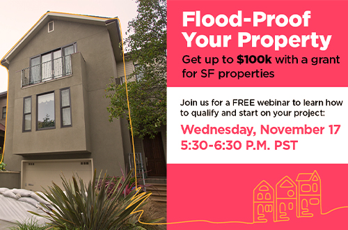 флаер для мероприятия «Защити свою недвижимость от наводнений»