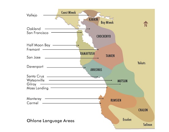 map of Ohlone peoples along the SF Peninsula