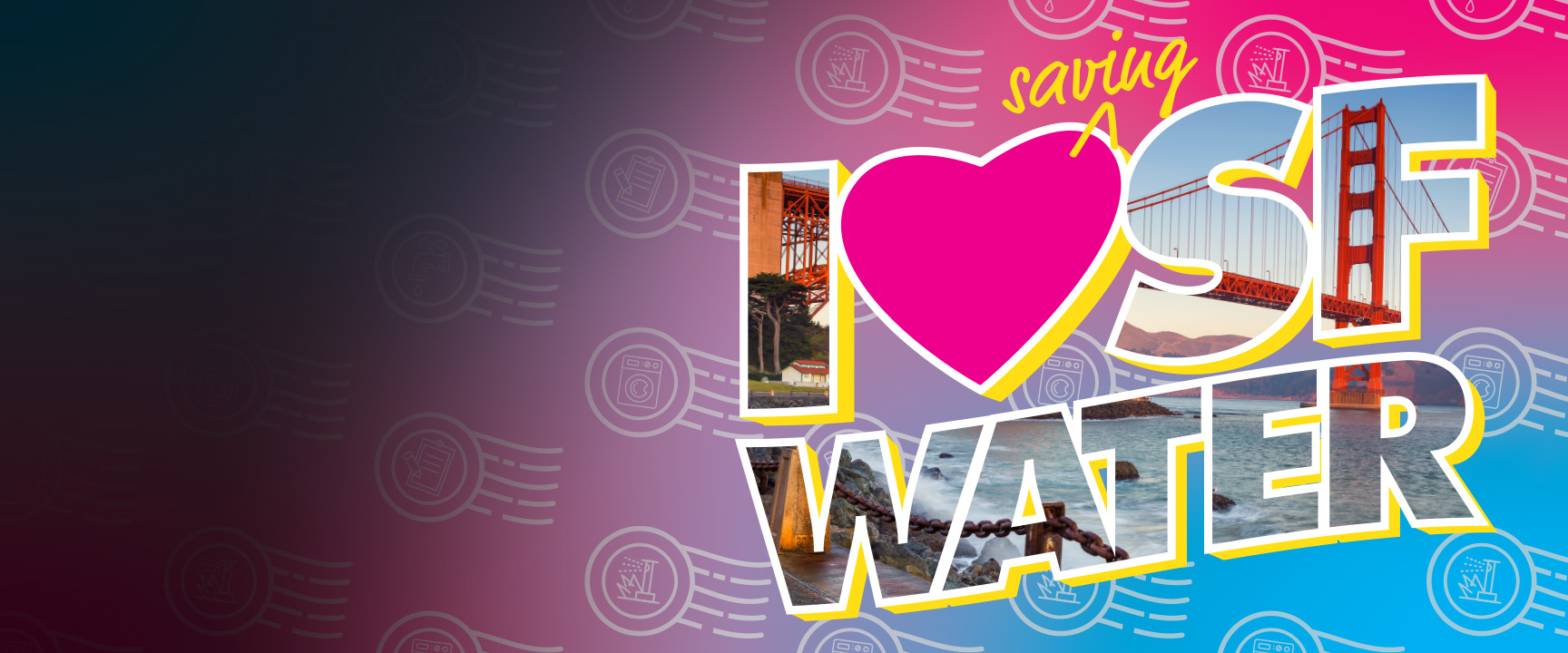 Postcard graphic: I love SF Water