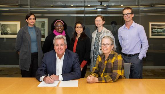 SFPUC General Manager Dennis Herrera and staff sign a long duration storage contract