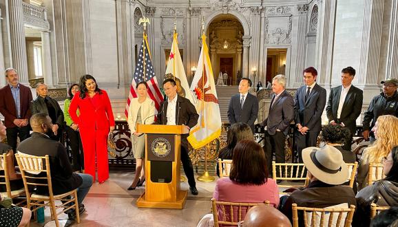 Frances Yee, Co-owner of Dee Dee Boutique in Chinatown, was recognized as a locally owned, SF Legacy and CleanPowerSF SuperGreen Business