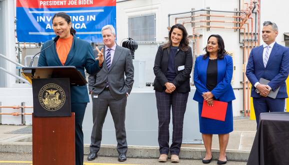 Mayor London Breed speaks at press conference